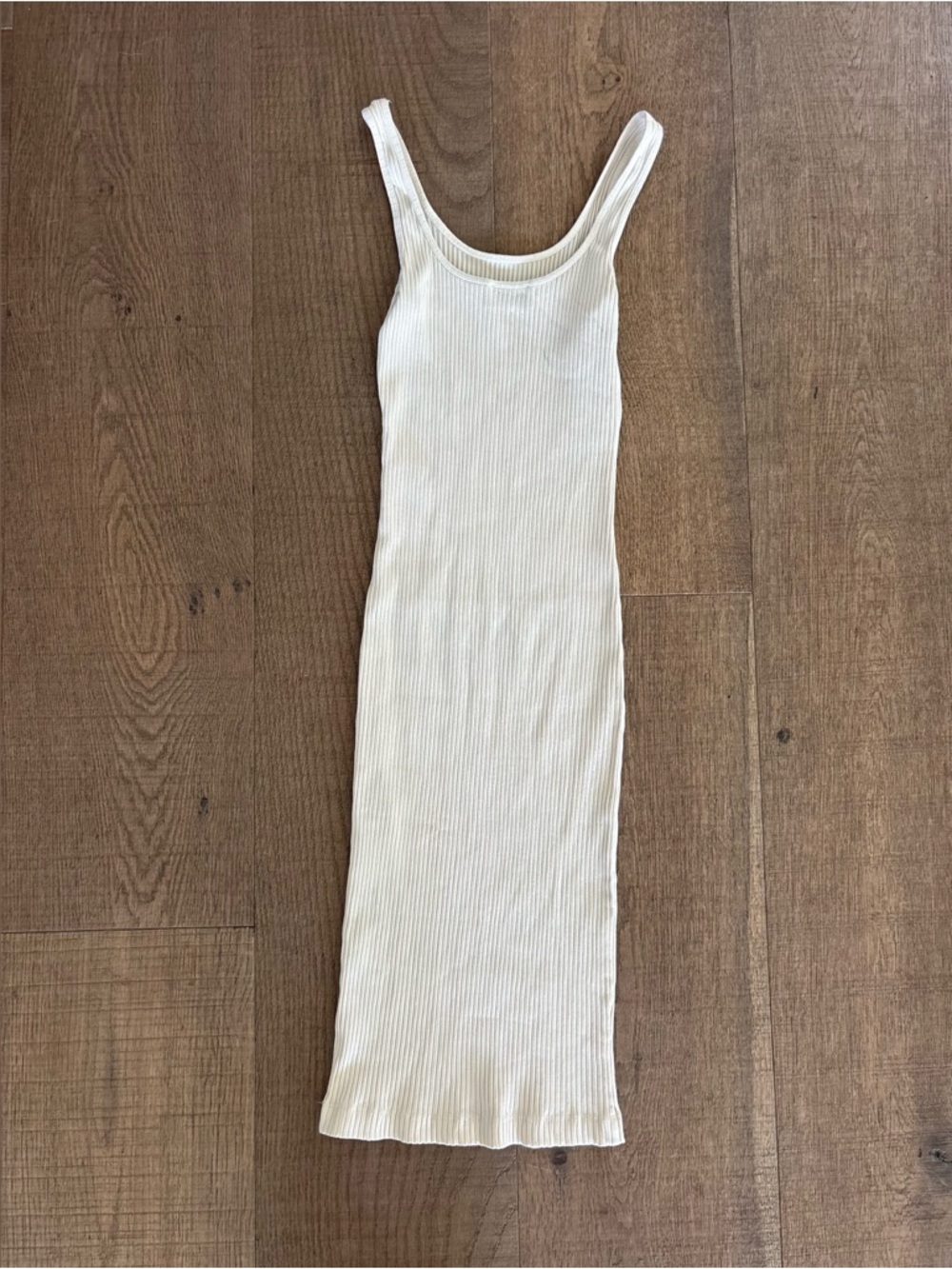 wilfred cream ivory ribbed tank midi bodycon dress - Picture 2 of 4